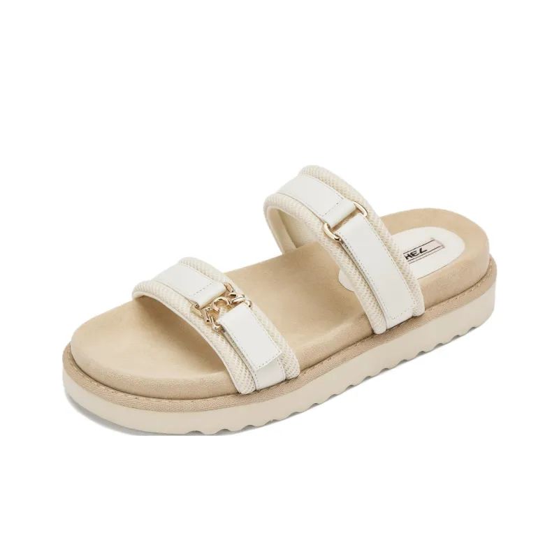 73Hours Cream Edge Beach Sandals Women's-1