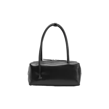 URBAN REVIVO Artificial Leather Shoulder Bag Medium Size Women's Black/Light Yellow