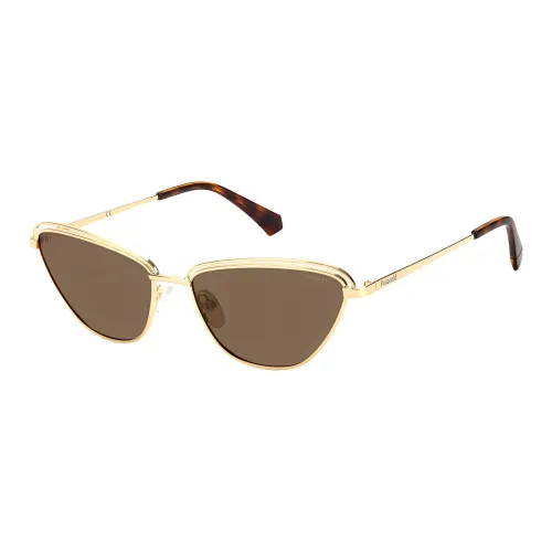Polaroid Metal Square Sunglasses Women's Gold