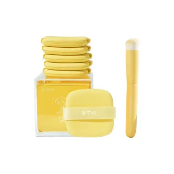 GUOXIAONIU Butter Short Handle Concealer Brush Butter Cookie Powder Puff Set Skin Friendly