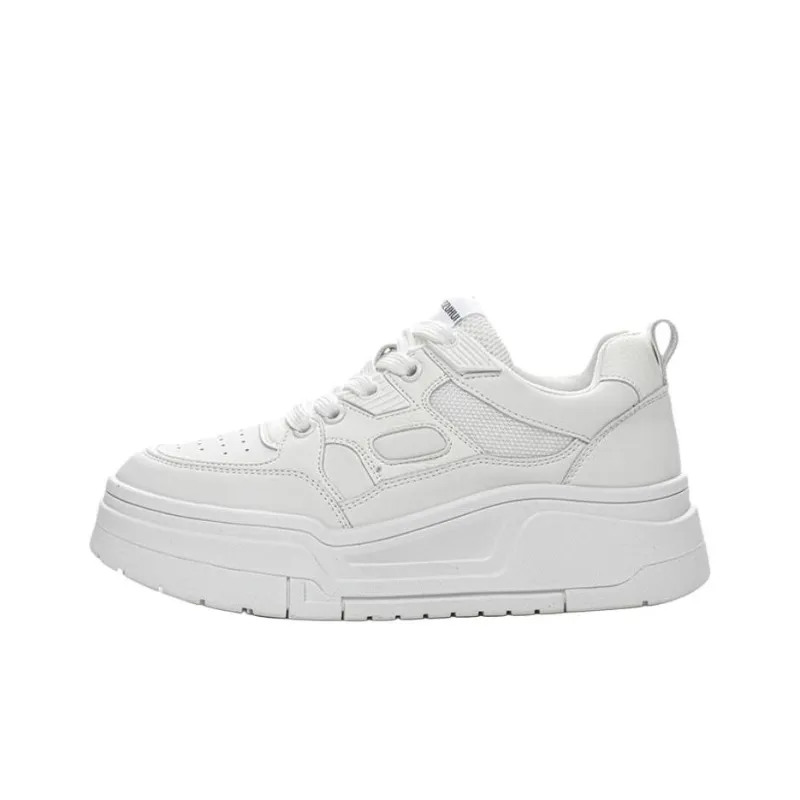 Ruomini Small White Shoes Anti Slip And Wear Resistant Height Increasing Low Top Skateboard Shoes Women's-3