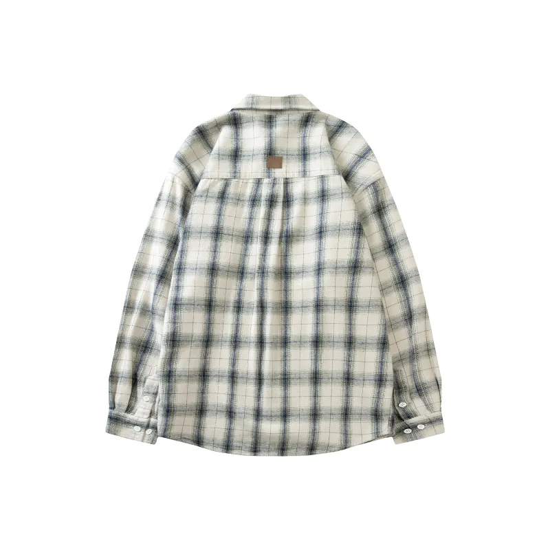 Maserati Shirt Unisex Beige Plaid-1