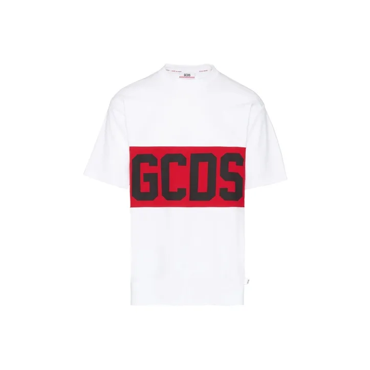 GCDS Band Logo Print T Shirt-0