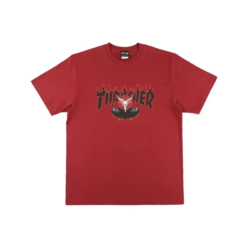 Thrasher T Shirt Japan Version Unisex Burgundy-0