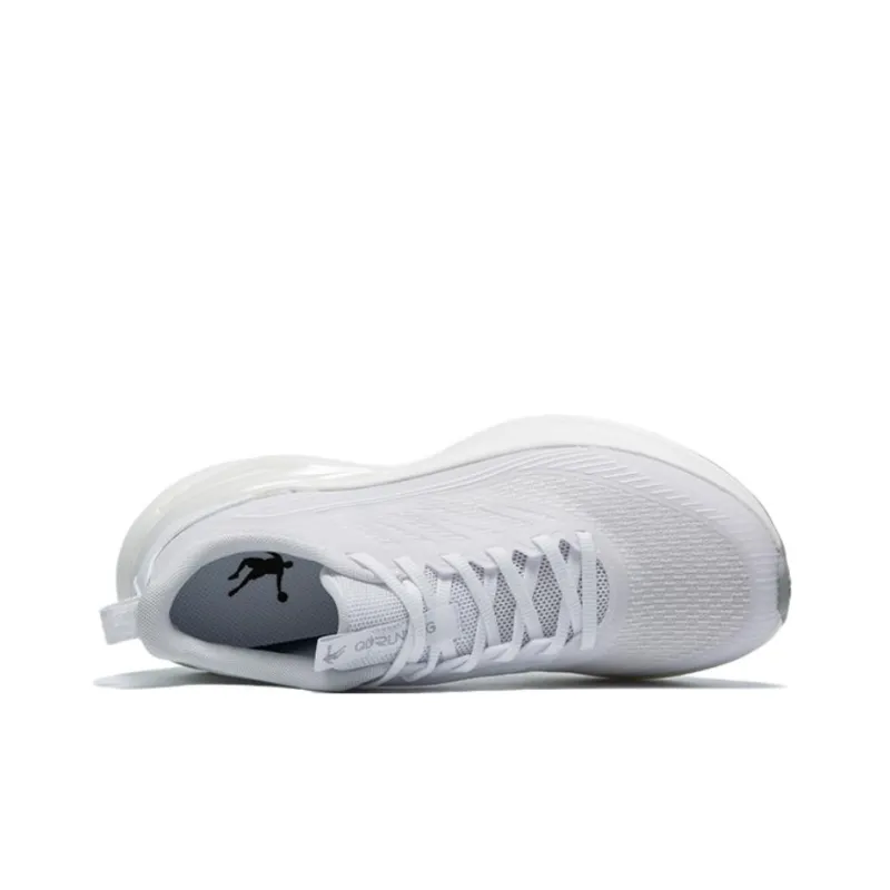 QIAODAN Cushioning Wear Resistant Rebound Low Top Casual Running Shoes Men's White-2