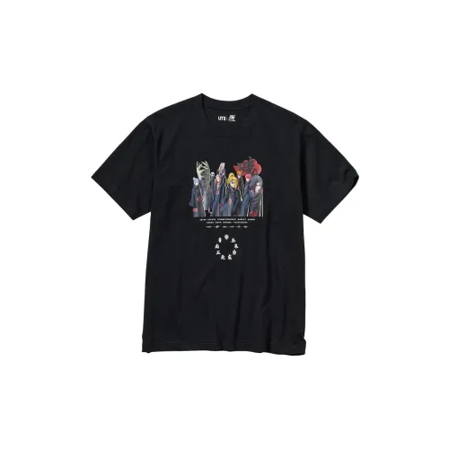유니클로 X 나루토 SS23 블랙 남녀공용 티셔츠