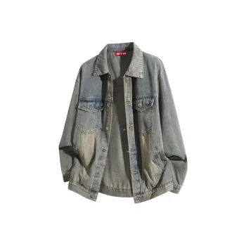 BTR Denim Jacket Unisex Washed Yellow Mud