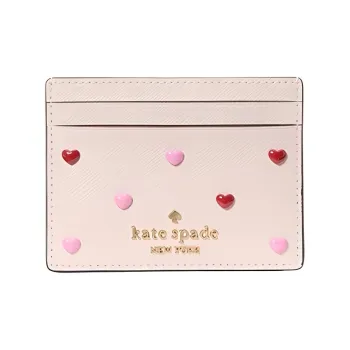 Kate Spade Cow Leather Card Holder Small Size Women's Candy Pink