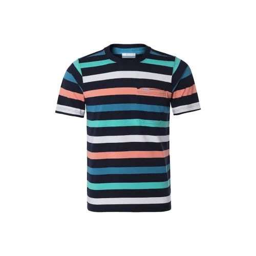 Columbia Drop Shoulder Sleeve T Shirt Men's Blue