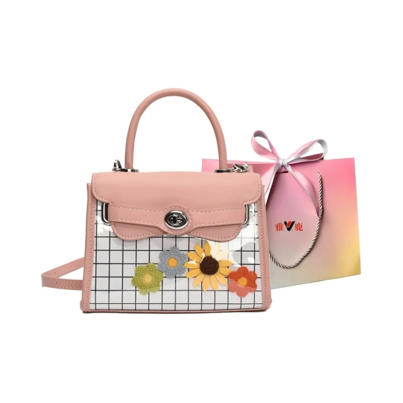 Yalu PU Shoulder Bag, Crossbody Bag, Handbag Women's Black/Pink/White-6