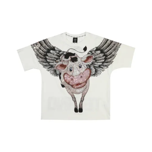 TCH Heavy Duty Studded Rich Vintage American Casual Men's Style Loose Slimming Short Sleeved T Shirts Unisex