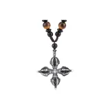 Y086-Cross Vajra Pestle Necklace
