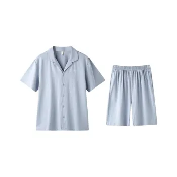 ZAO FU NIAO Pajama Set Men's Aqua Blue