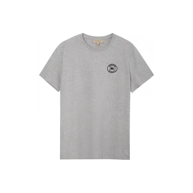 Burberry Embroidered Logo Cotton T shirt-0
