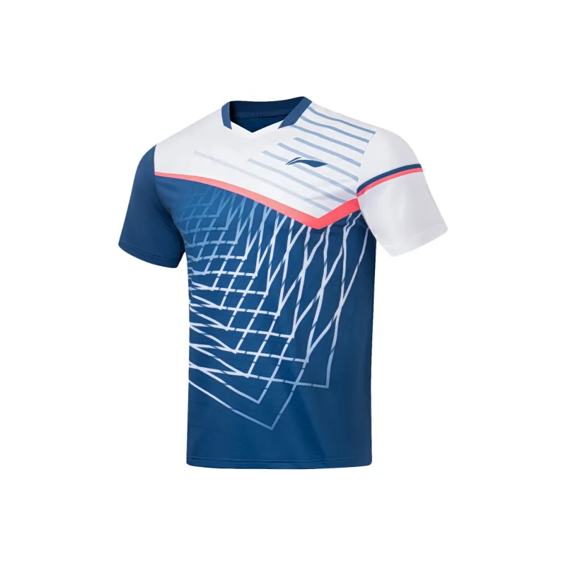 LINING Badminton Series T Shirts Men New Denim Blue-0