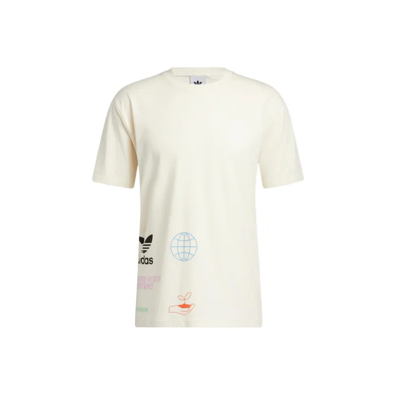 Adidas Originals NATURE MULTI T Shirt International Version Men's White-0