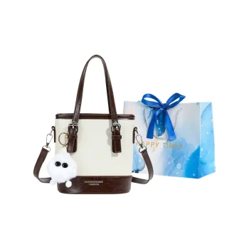ROUNDOT PU Crossbody Handbags Women's White/Black/Khaki/Dark Brown