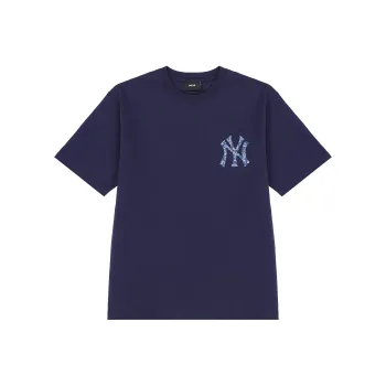 MLB Cashew Flower T Shirts Unisex Dark Blue