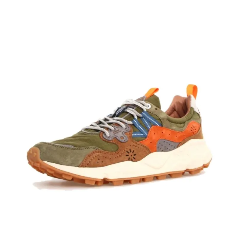FLOWER MOUNTAIN YAMANO 3 Slip Resistant Low Top Casual Shoes Men's Green Brown Orange-2
