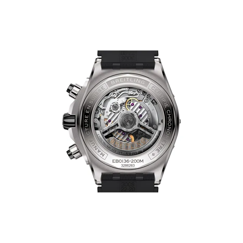 BREITLING Automatic Mechanical Movement Men's Watches Watch 44mm Black Dial Titanium Watch Case Rubber Strap-1