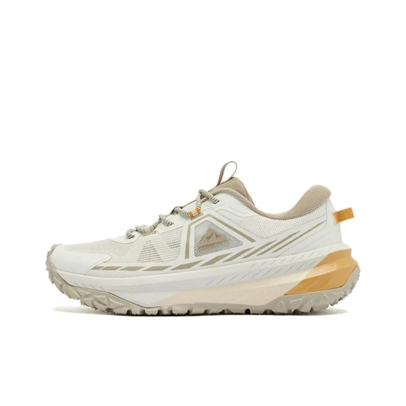 QIAODAN Anti Slip Wear Resistant Low Top Trail Running Shoes Men's Beige Brown-0