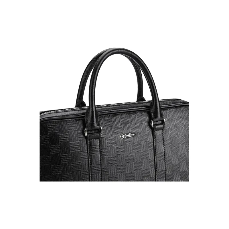 GOLDLION Top Grain Genuine Leather Laptop Bag Handbag Large Size Men's Black-4