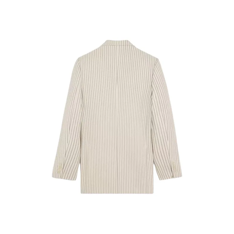 CELINE Camden Jacket In Striped Wool Gabardine-1