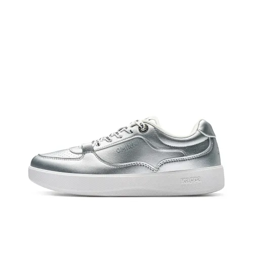 Kappa Back to Back Anti Slip Wear Resistant Low Top Skateboard Shoes Women's Silver