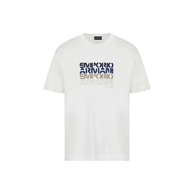 EMPORIO ARMANI Drop Shoulder Sleeve T Shirt Men's White-0