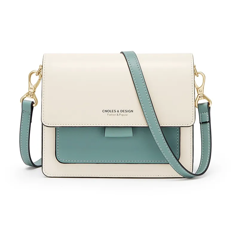 CNOLES Cow Leather Crossbody Bags Shoulder Bags Women's Fashion Blue White-23
