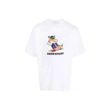 Maison Kitsune Dressed Fox Printed Crewneck T Shirt