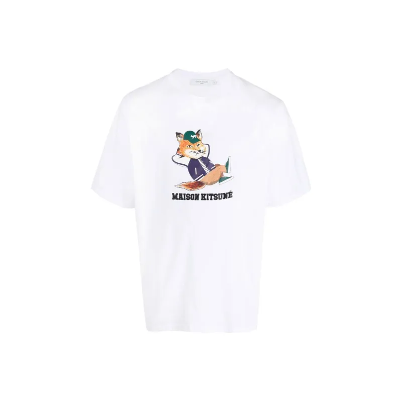 Maison Kitsune Dressed Fox Printed Crewneck T Shirt-0