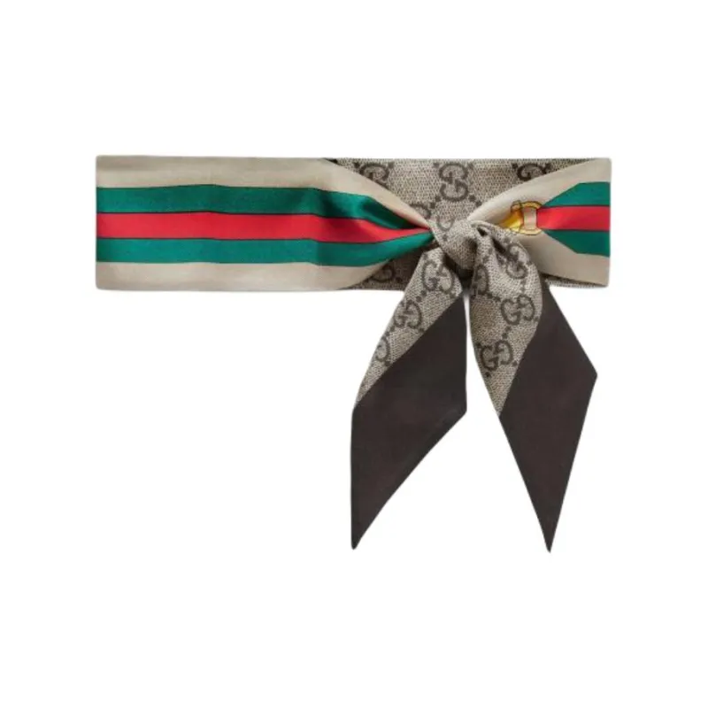 GUCCI Silk Bow Tie Women's Brown-0
