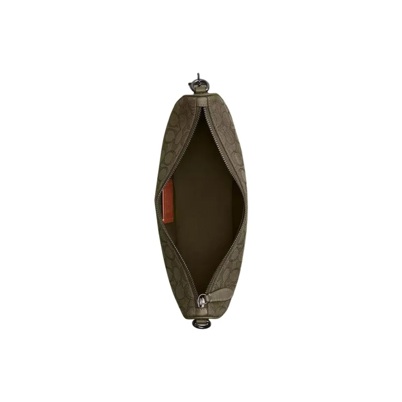 COACH HALL Jacquard With Calfskin Shoulder Bag, Crossbody Bag Tubas Men's Olive Umber-3