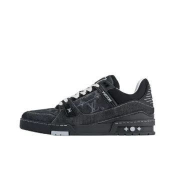 LOUIS VUITTON Trainer Low Top Skateboard Shoes Men's Black