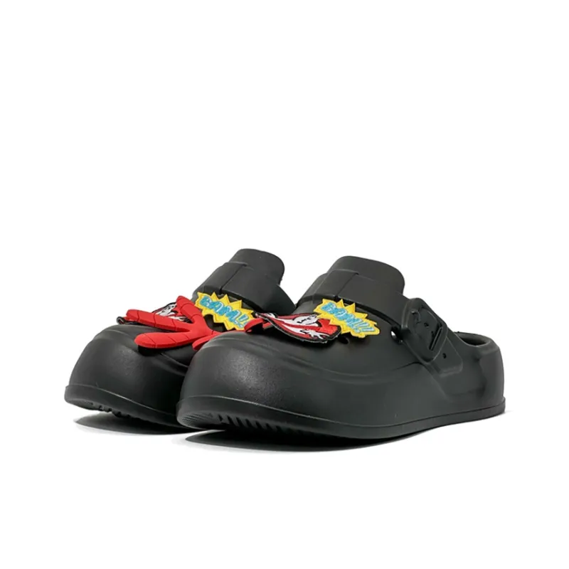 OUBT Odor-Resistant Abrasion-Resistant Slip-Resistant Wrap-toe Slippers Women's Black-2