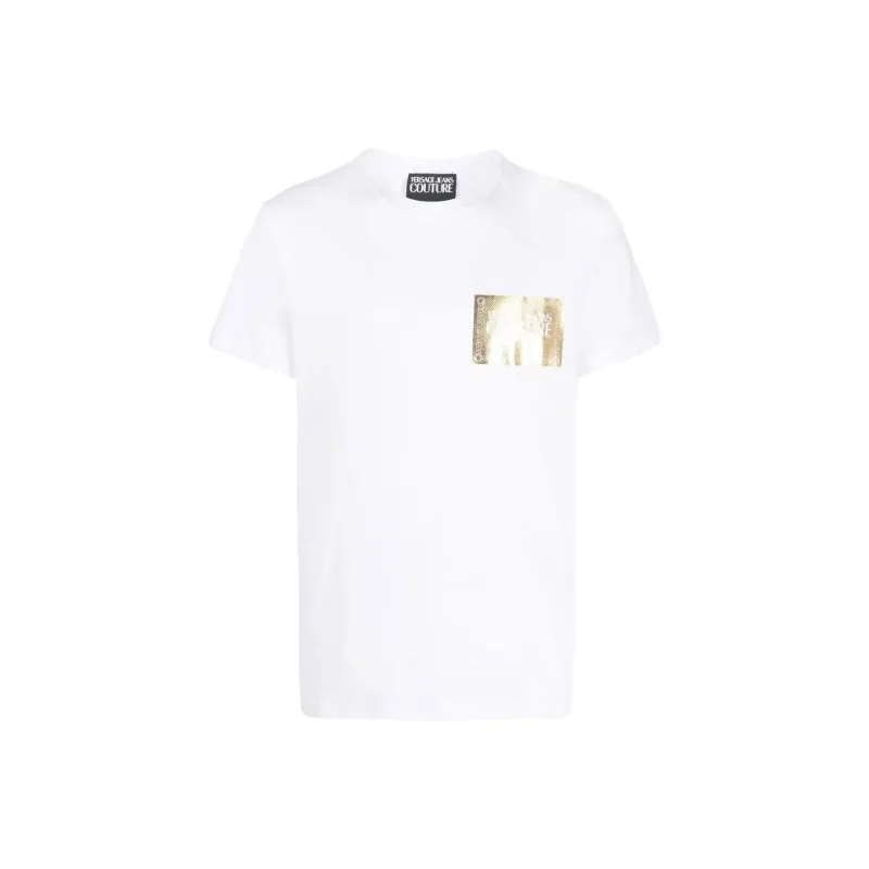 VERSACE JEANS COUTURE T Shirts Men Pink White-0