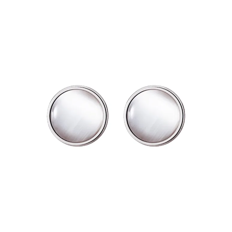 QIMEILA Glass Cat Eye Stud Earrings Women's-6