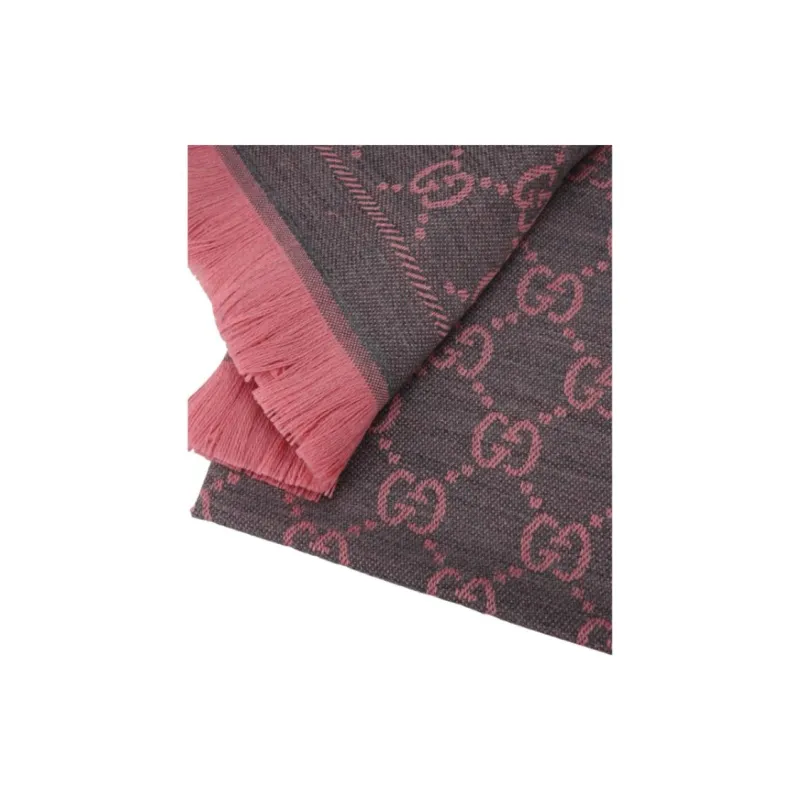 GUCCI Wool Knit Scarves Women's Pink-2