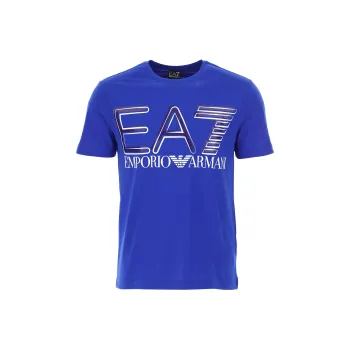 EMPORIO ARMANI EA7 SS23 Short Sleeved T Shirts Men's Blue