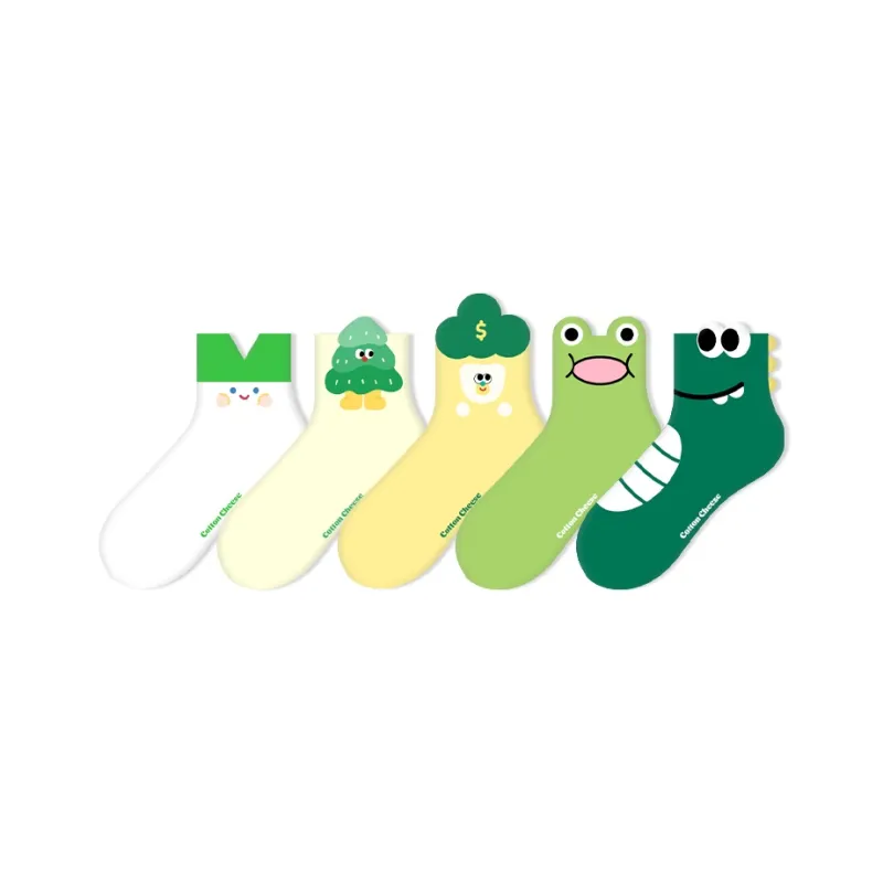 COTTON CHEESE Ankle Socks Unisex 5 Pack Mixed Color-0