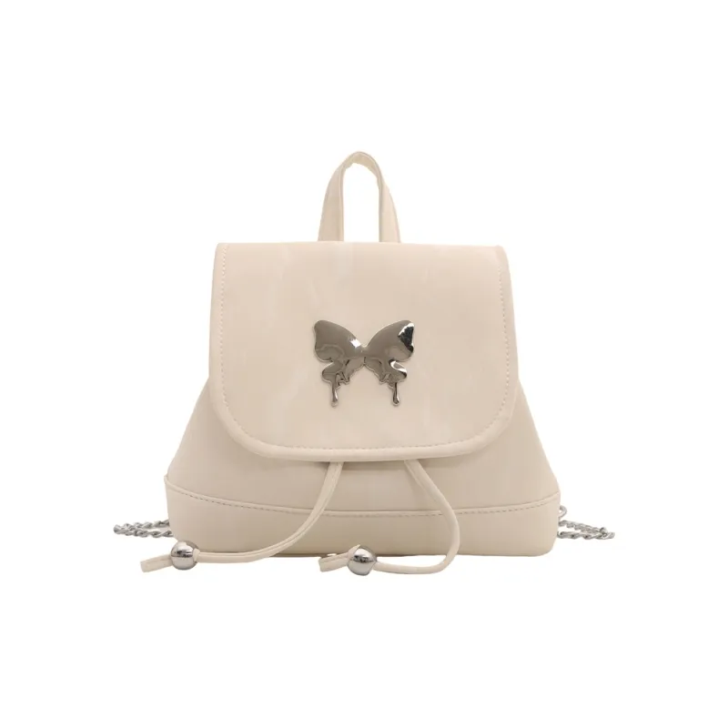 Dusen Kangaroo PU Backpack Women's White/Silver/Multicolor-0