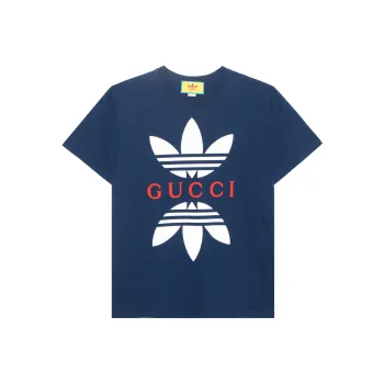 Adidas X GUCCI Men Cotton Jersey T shirt Blue