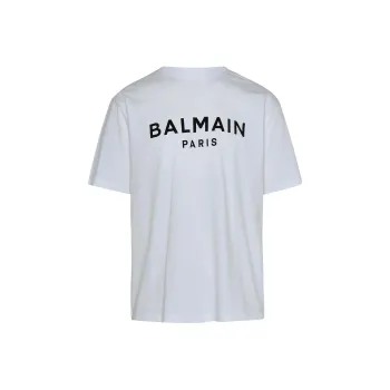 BALMAIN Logo Printed Crewneck T Shirt