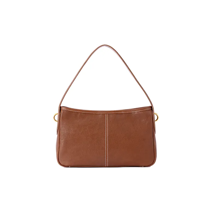 VANESSA HOGAN Top Grain Cow Leather Crossbody Bag Pochette Shoulder Bag Regular Women's Cocoa Red Brown/Obsidian Black-2