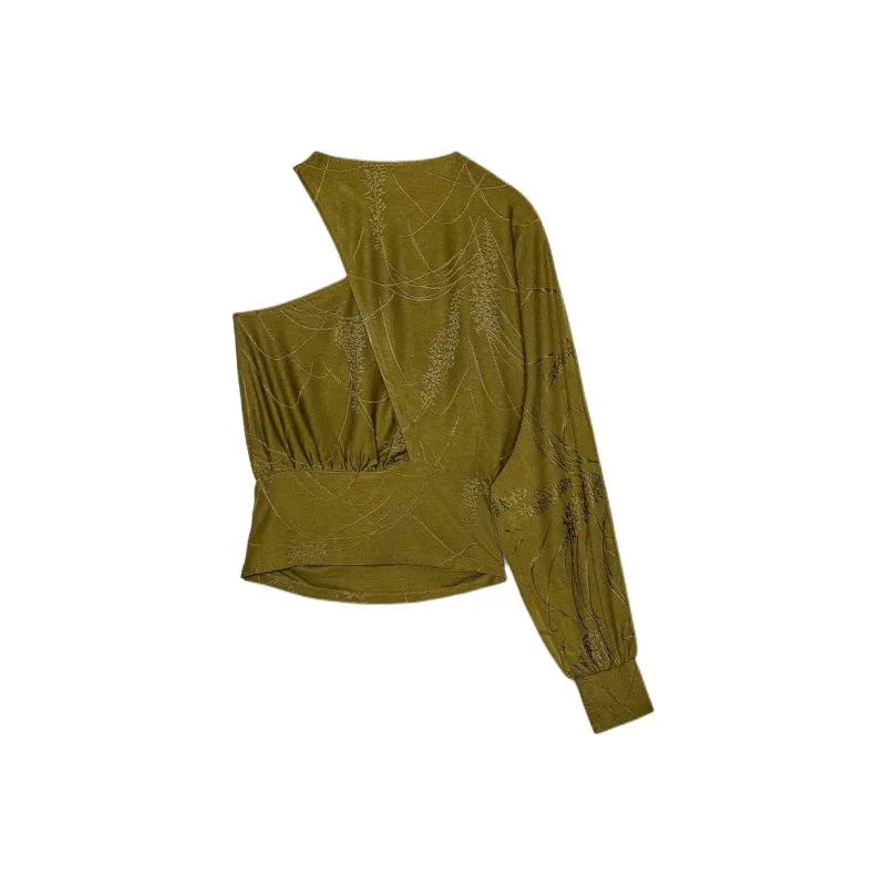 ZARA T Shirt Women's Olive Green-1