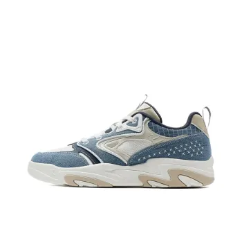 XTEP Undercurrent Breathable Anti Slip And Wear Resistant Low Top Skateboard Shoes Men's White Blue