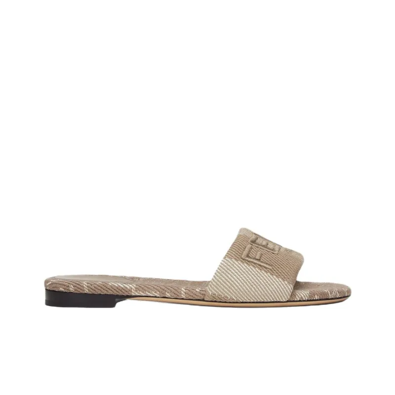 FENDI Sunshine Slide Slippers Women's Dove Gray-1