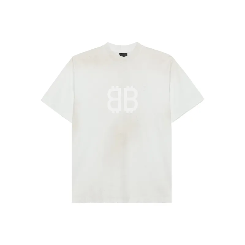 Balenciaga T Shirt Loose Fit Style Unisex White-0