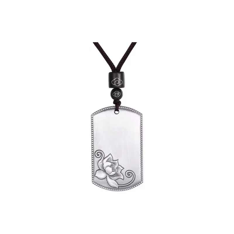 Inker Good Stone 999 Fine Silver Necklaces Men's-0